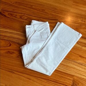 CAbi Women's Cream Straight Leg Jeans